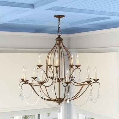 Bayfront 15 - Light Candle Style Chandelier with Crystal Accents - Image 0