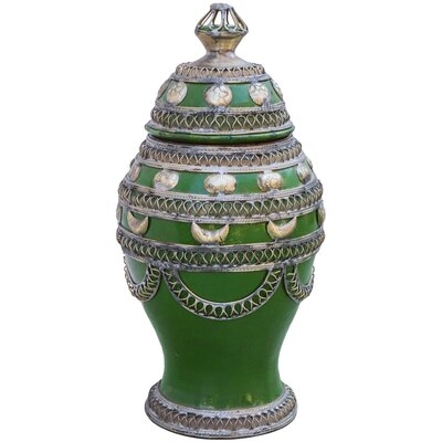 Green 9" Indoor / Outdoor Ceramic Table Vase - Image 0