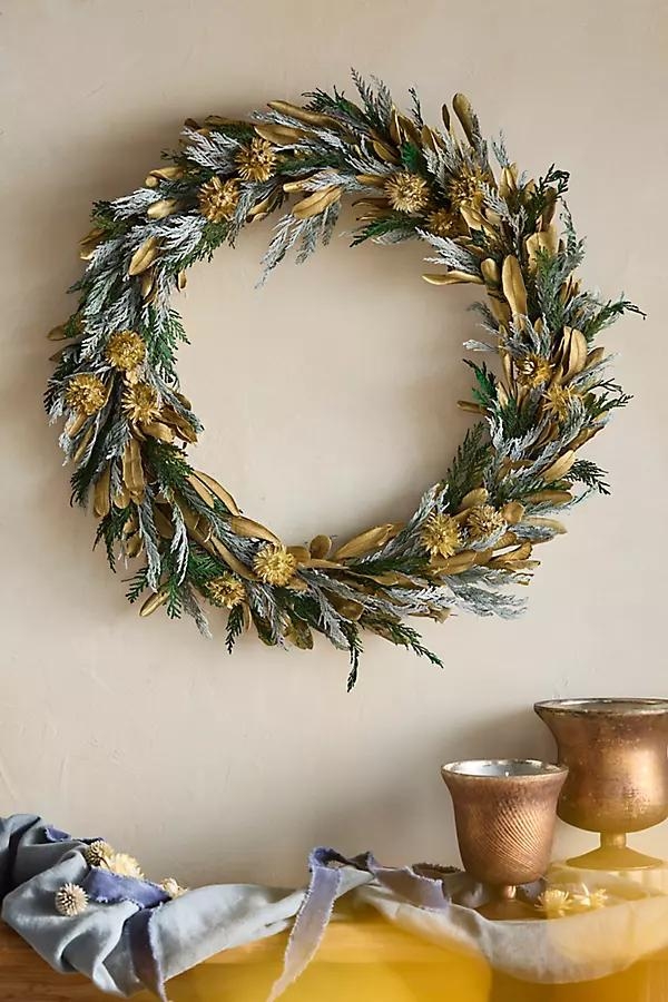Golden Cedar Dried Wreath - Image 0