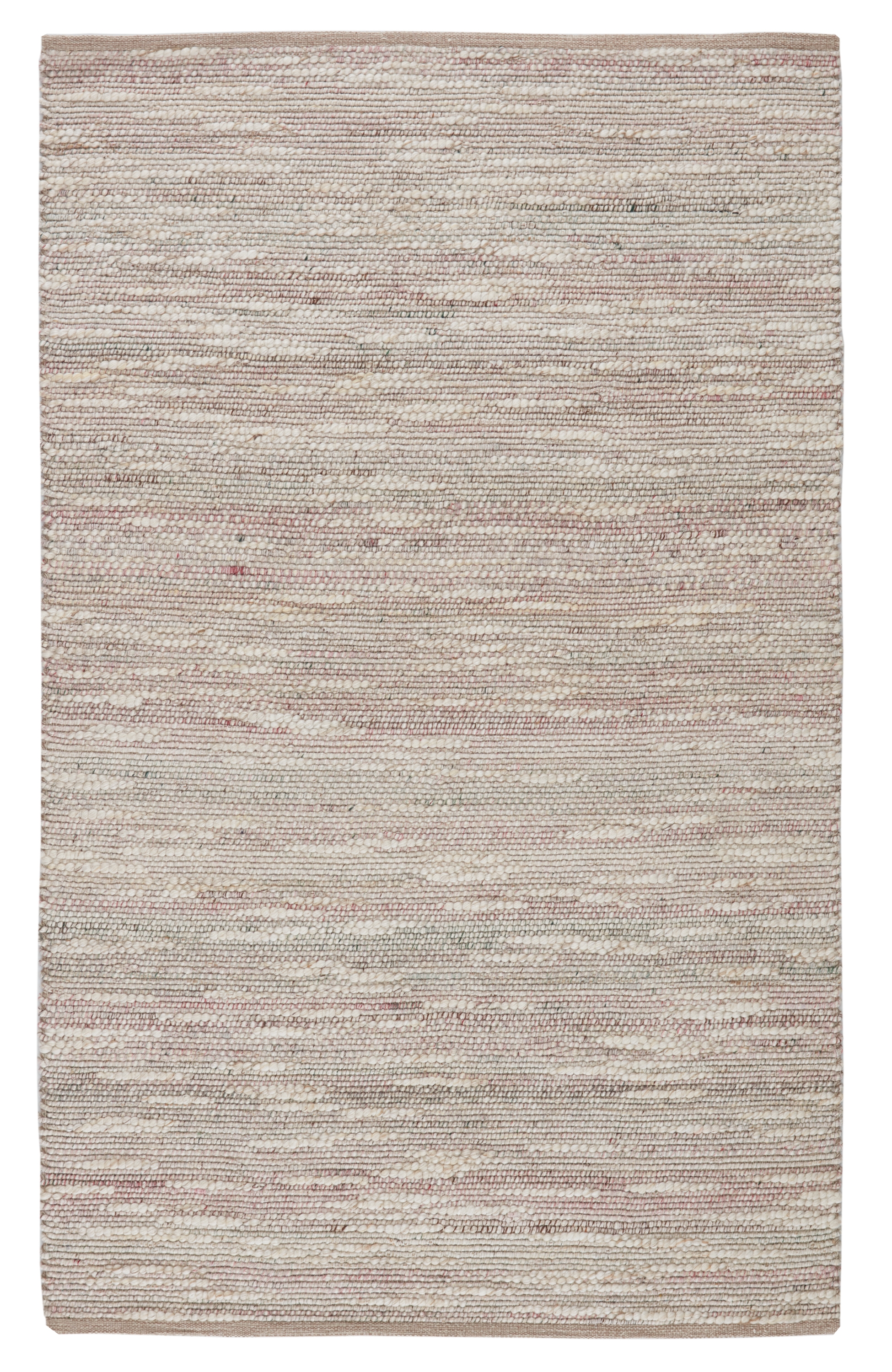 Sanja Handmade Solid Pink/ Cream Area Rug (5'X8') - Image 0