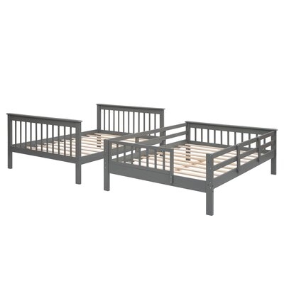 Full Over Full Bunk Bed With Storage Shelvesand Stairway - Image 0