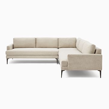 Andes Sectional Set 23: XL Left Arm 2.5 Seater Sofa, XL Right Arm 2.5 Seater Sofa, XL Corner, Poly, Sunbrella Performance Chenille, Fog, Dark Pewter - Image 4