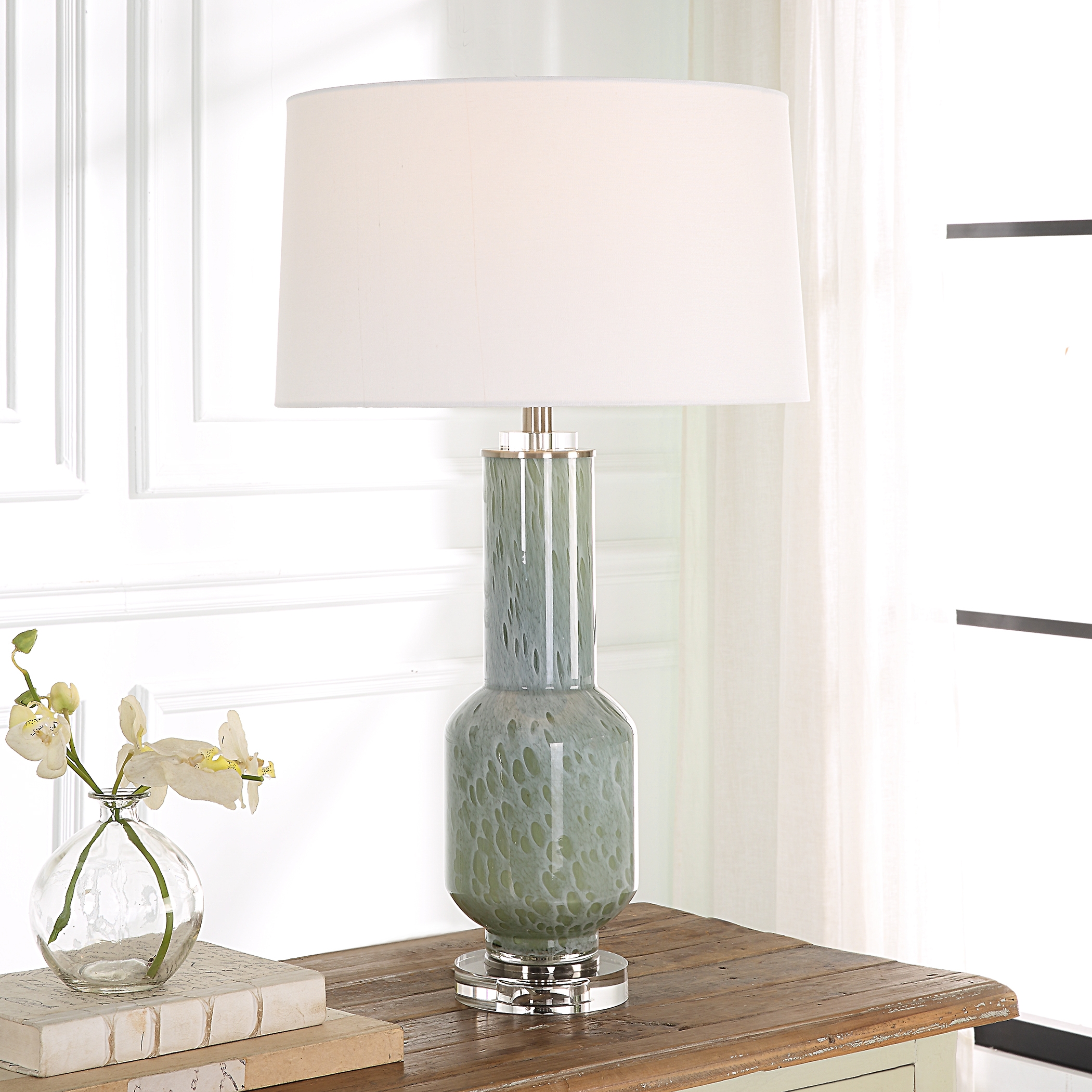 Imperia Aqua Gray Table Lamp - Image 1