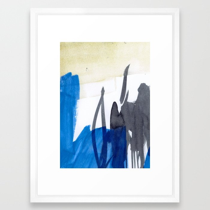 Abstract Blue Framed Art Print by Iris Lehnhardt - Vector White - MEDIUM (Gallery)-20x26 - Image 0