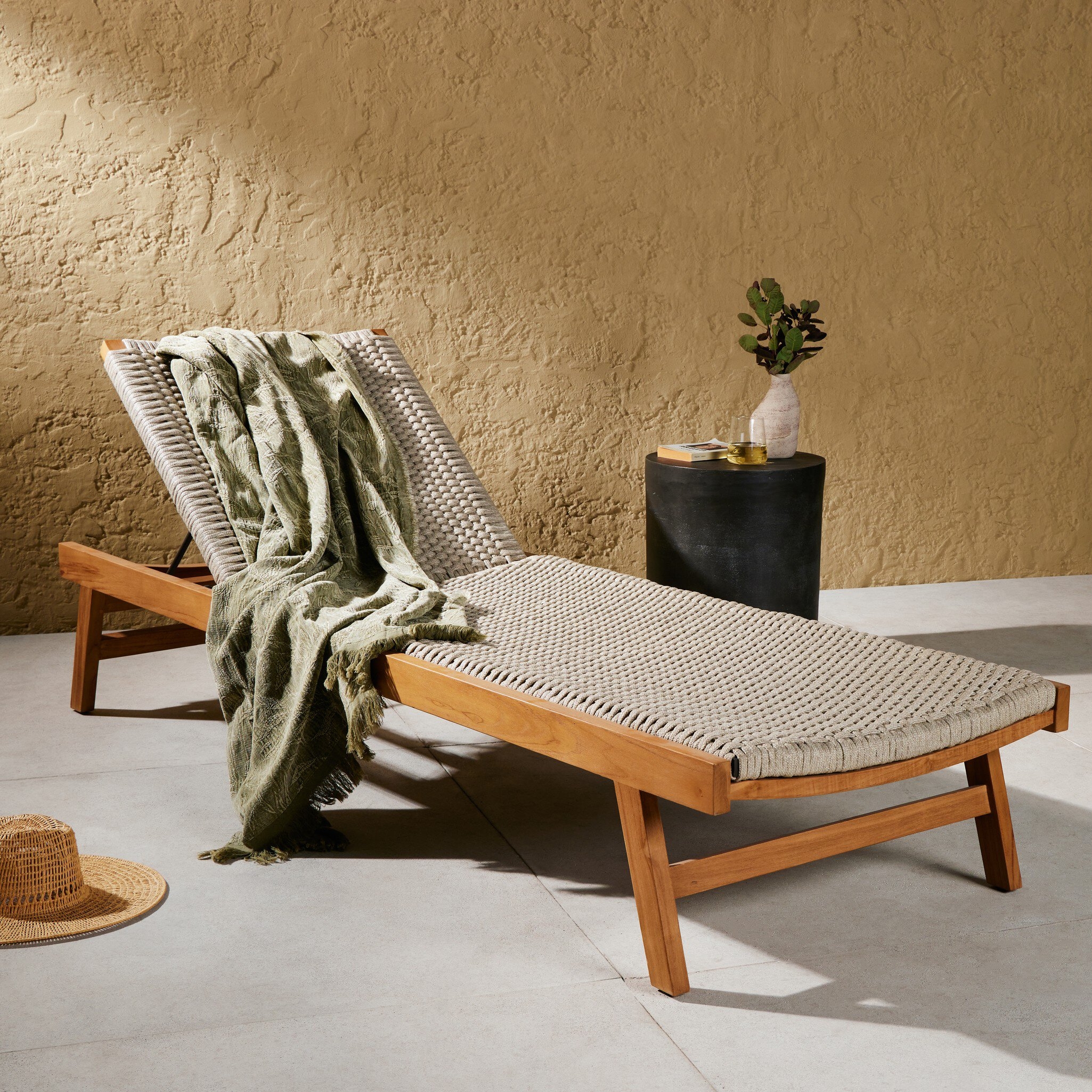 Delano Outdoor Chaise - Natural Teak-FSC - Image 14