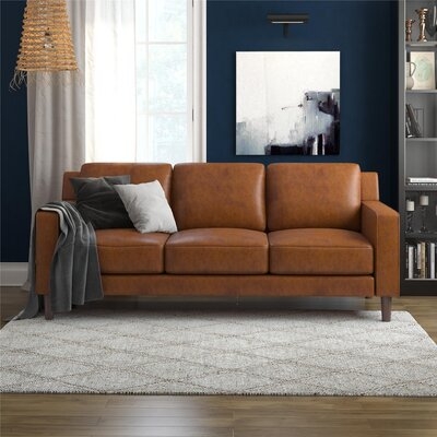 Ferranti 78'' Faux Leather Square Arm Sofa - Image 0