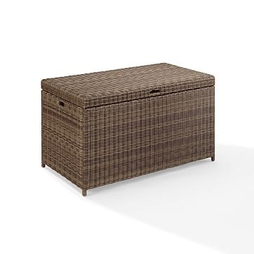 Bradenton Outdoor Wicker Storage Bin, Brown - Image 3