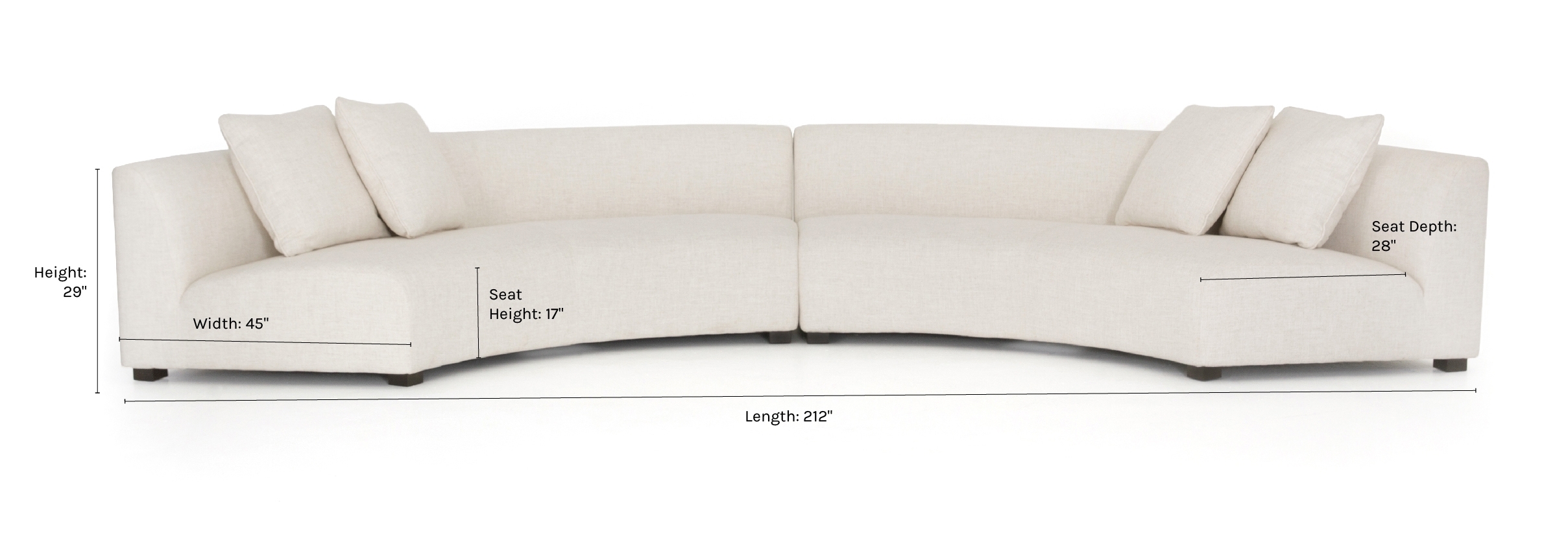 Saban 2-Piece Curved Sectional Sofa - Image 8