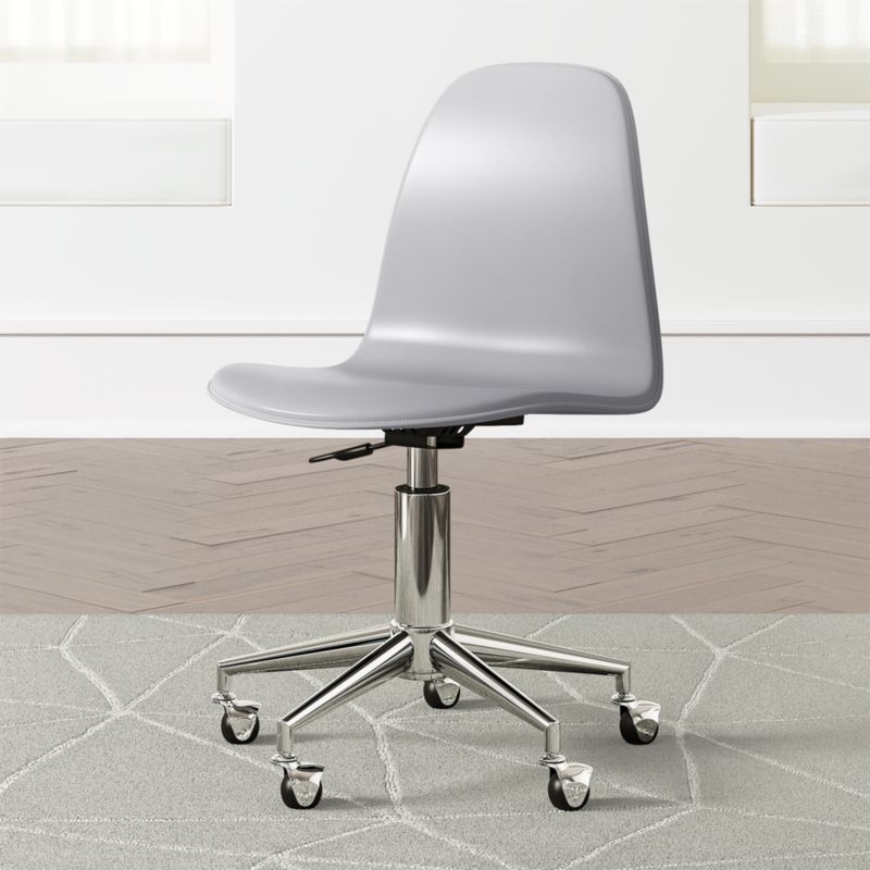 Class Act Light Grey & Silver Kids Desk Chair - Image 3