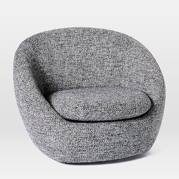 Cozy Swivel Chair, Chunky Melange, Charcoal, Set of 2 - Image 0