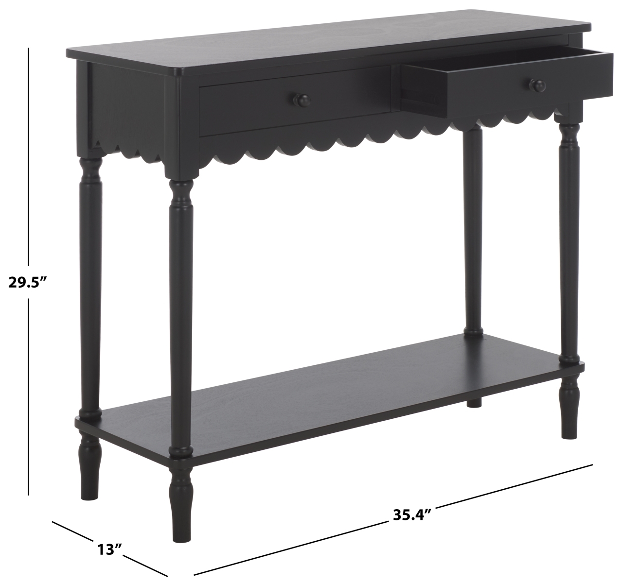 Haven 2 Drawer Small Console - Matte Black - Image 9