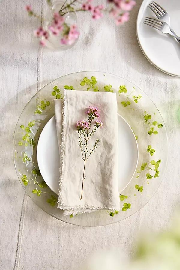 Pressed Floral Glass Charger Plate - Image 0