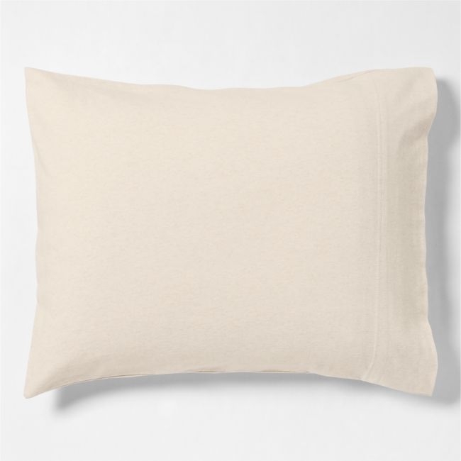 Comfy Tee Organic Cotton Jersey Beige Standard Bed Pillow Sham - Image 0
