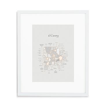 Atlanta Letterpressed Map Print, Natural Frame, 16"x20" - Image 2