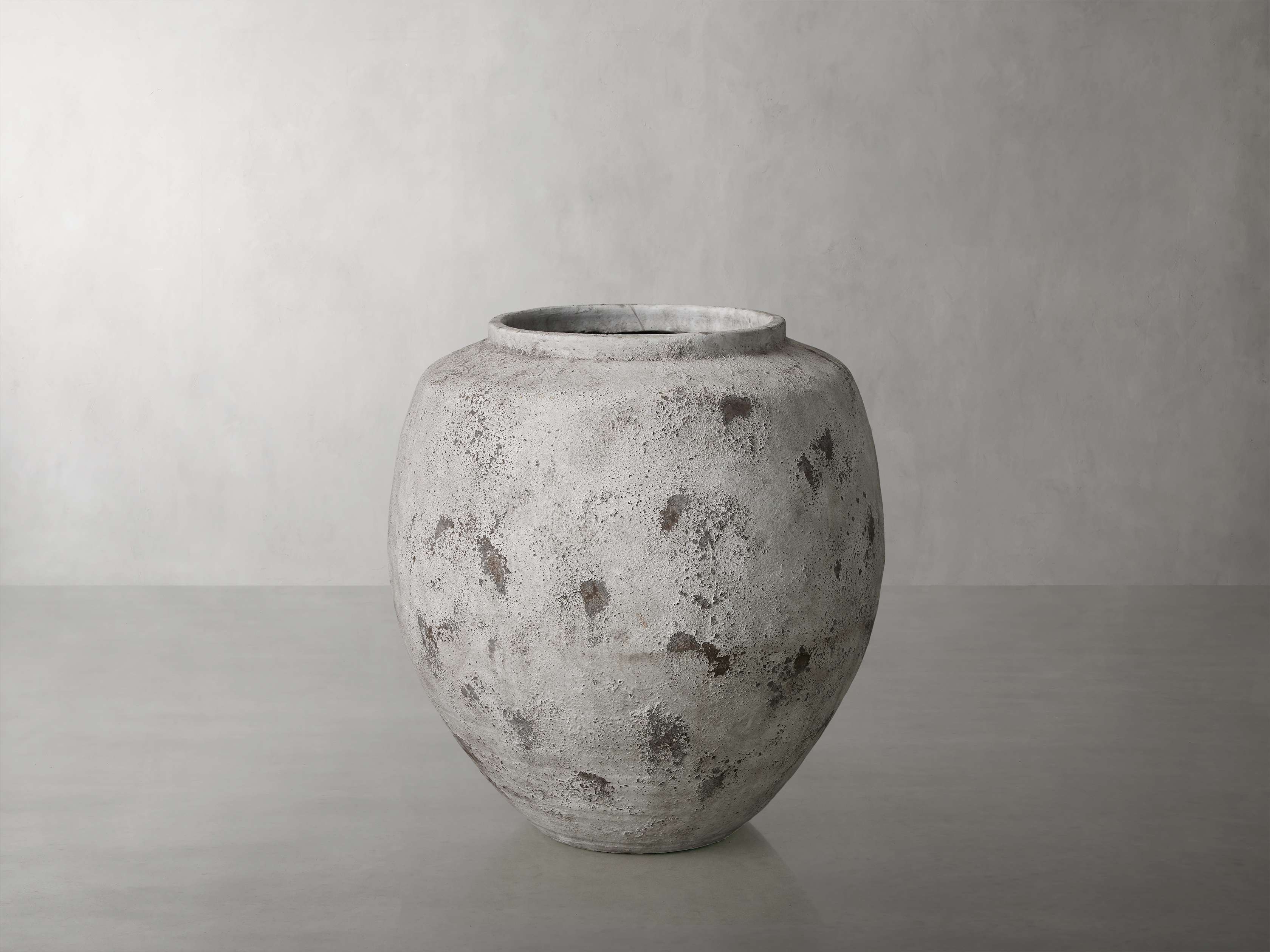 Large Rustic Grey Vessel in Cement Gray - Image 0