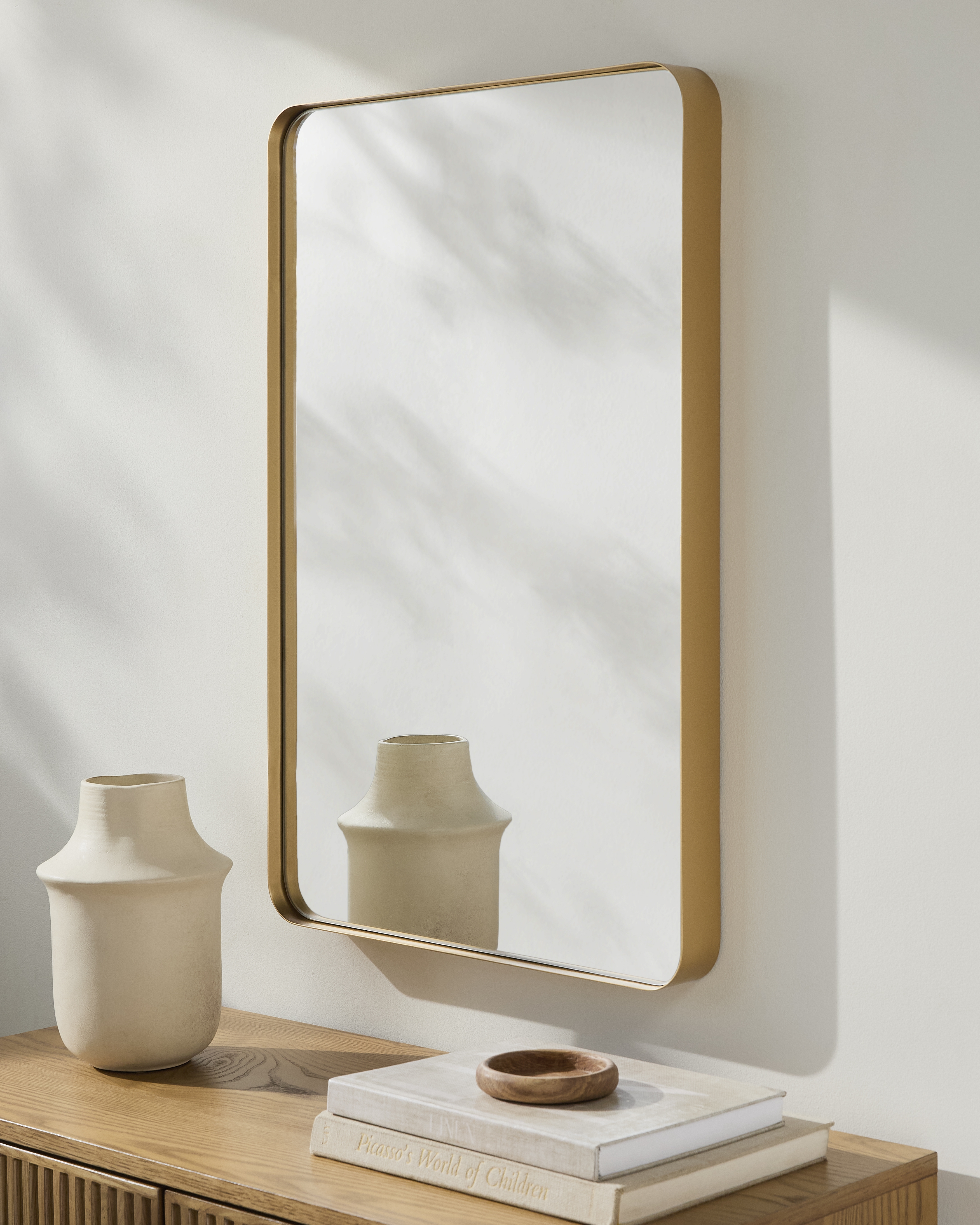 Livabliss Carbondale Gold 35"H x 24"W x 2"D Accent Mirror - Image 1
