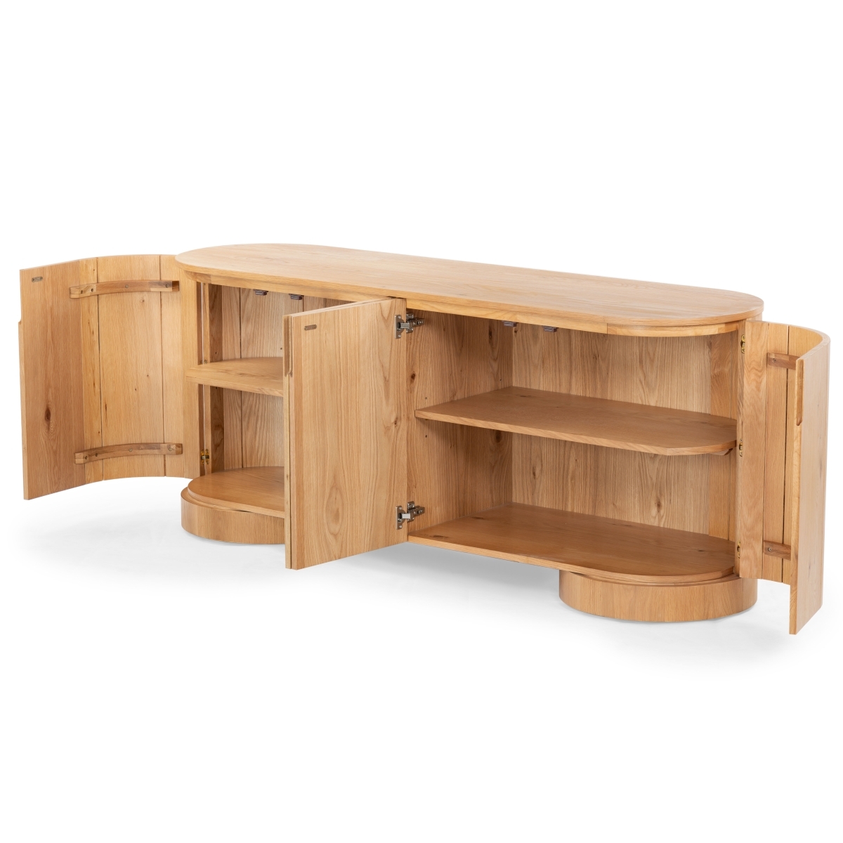 Jesbelina Oval Wood Sideboard - Natural - Image 7