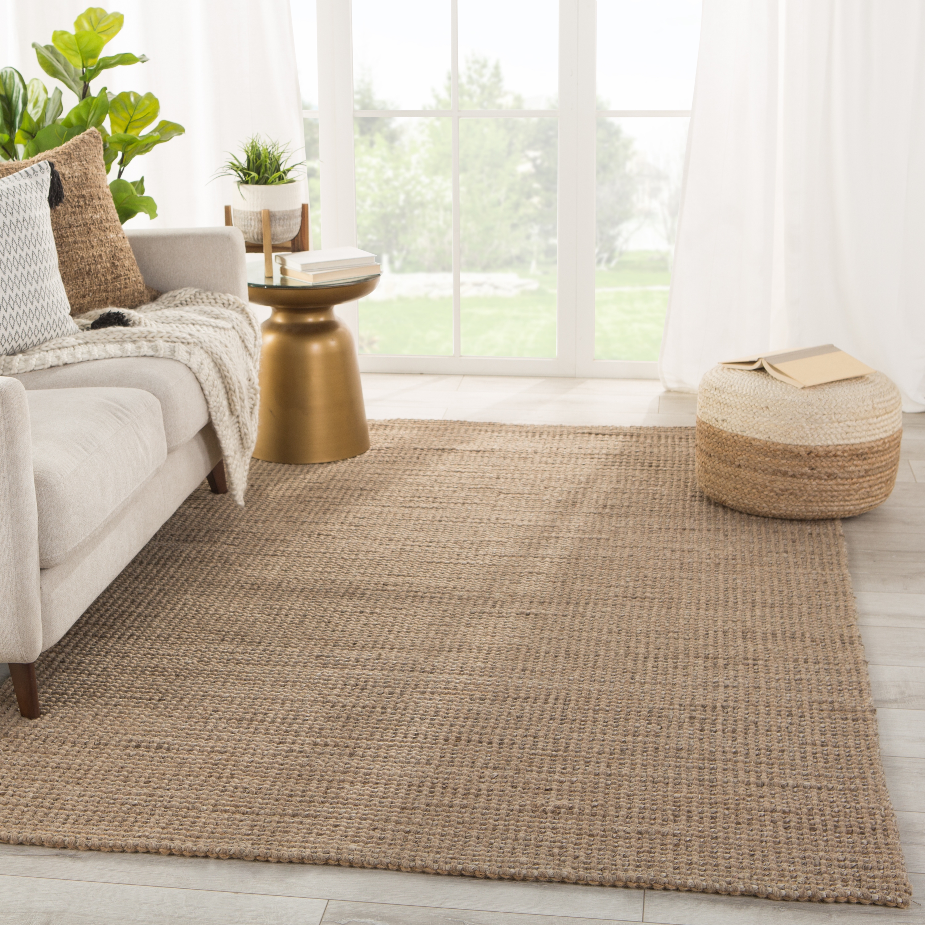 Beech Natural Solid Tan/ Taupe Area Rug (9'X12') - Image 4