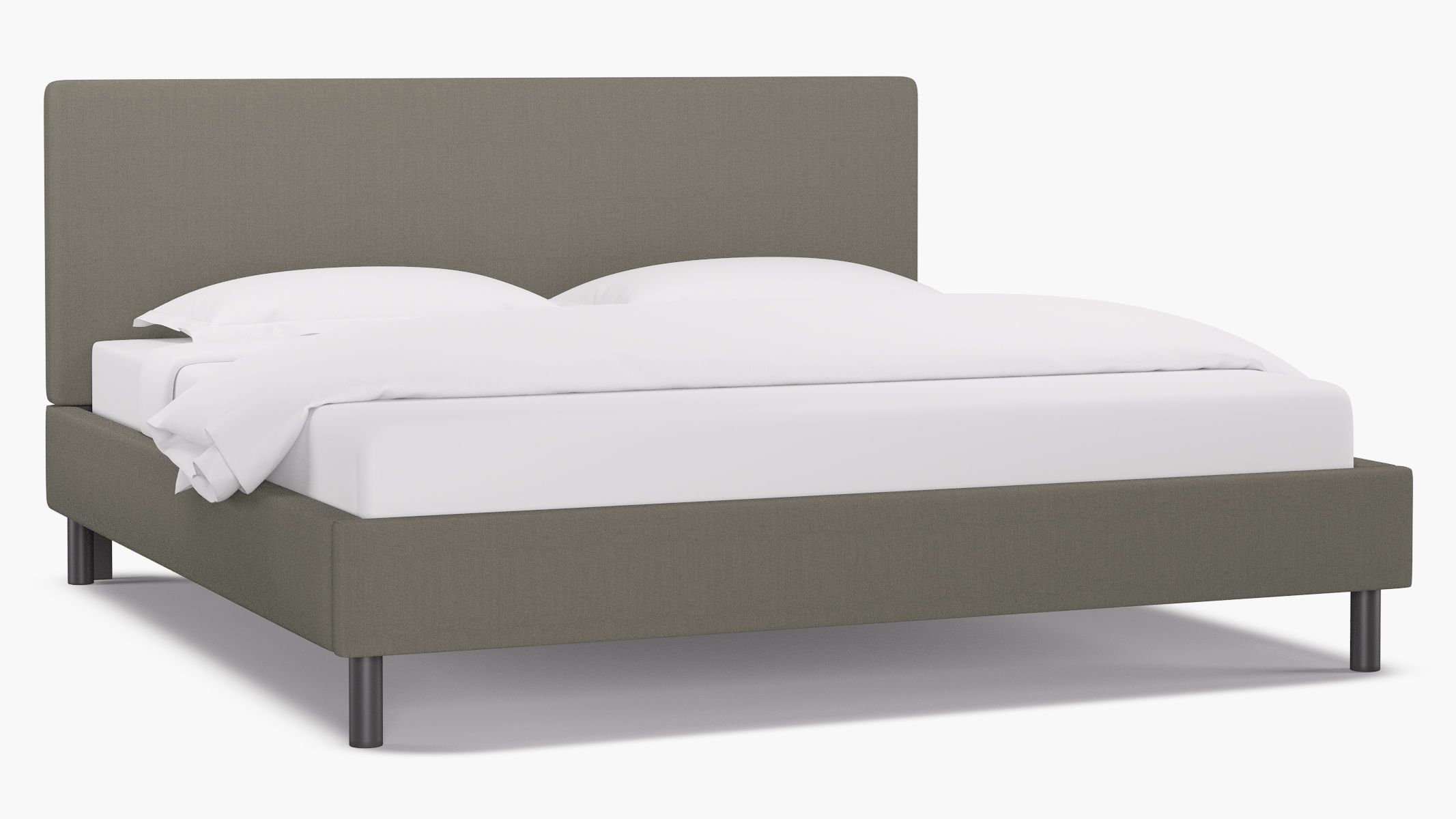 Tailored Platform Bed, Putty Everyday Linen, King - Image 1