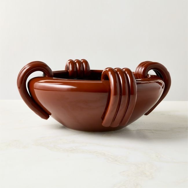 Chiara Red Ceramic Decorative Bowl - Image 0