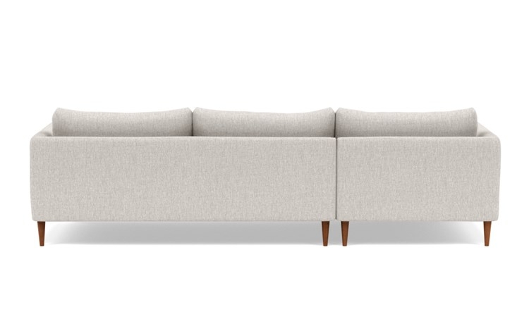 Owens Left Sectional with Beige Wheat Fabric, down alt. cushions, and Oiled Walnut legs - Image 3