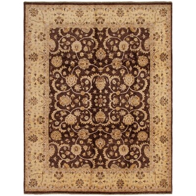 One-of-a-Kind Kalyssa Hand-Knotted Dark Brown/Beige 8'1" x 10'5" Wool Area Rug - Image 0