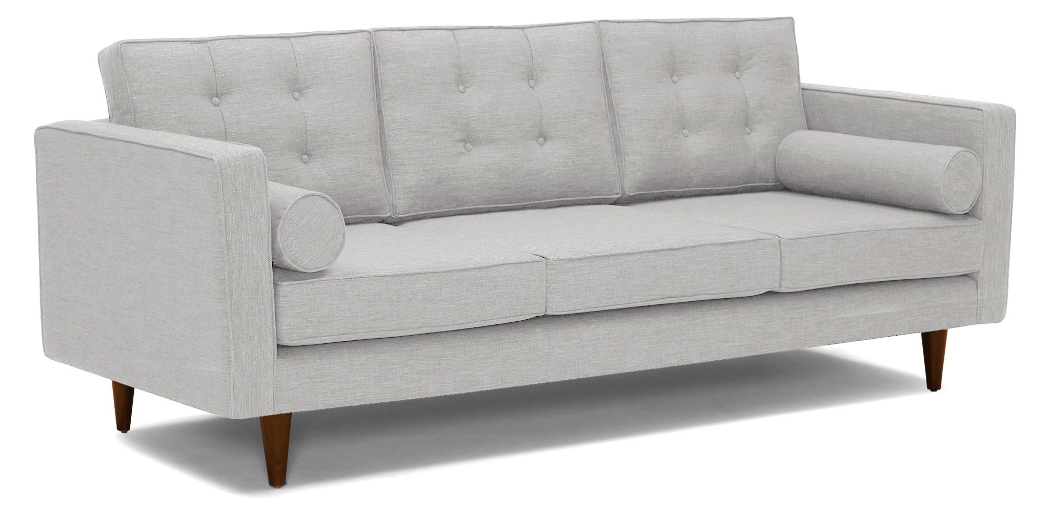 Gray Braxton Mid Century Modern Sofa - Sunbrella Premier Fog - Mocha - Image 1