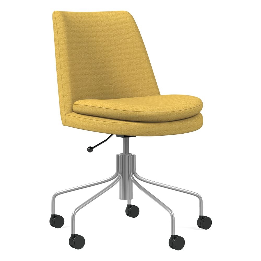 We Finley Office Chair Chrome Office Chair Basket Slub Dijon - Image 0