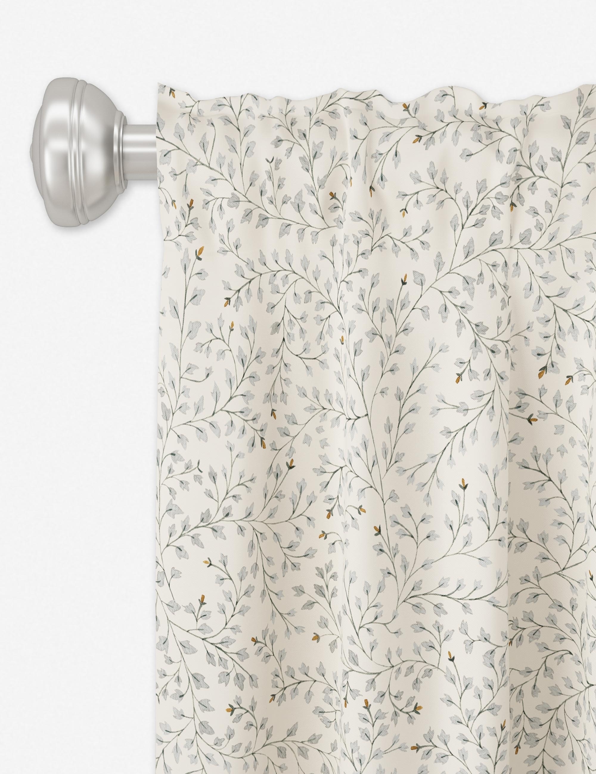 Rylee +Cru Curtain Panel, Dainty Leaves, 96" x 50" Unlined - Image 1