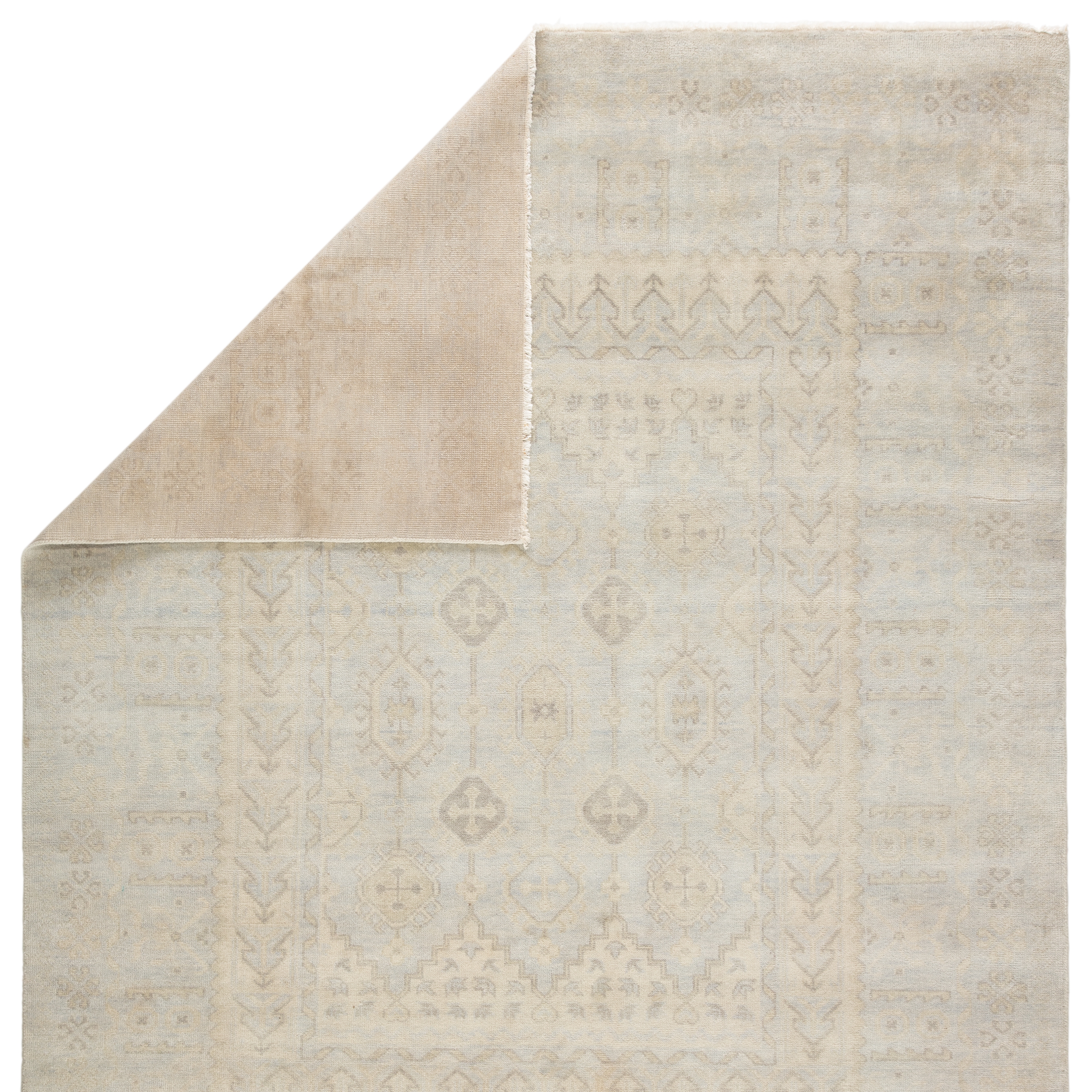 Chival Hand-Knotted Tribal Light Gray/ Beige Area Rug (8'X11') - Image 2