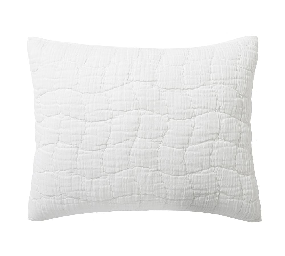 White Cloud Hancrafted Linen/Cotton Quilted Sham, Standard - Image 0