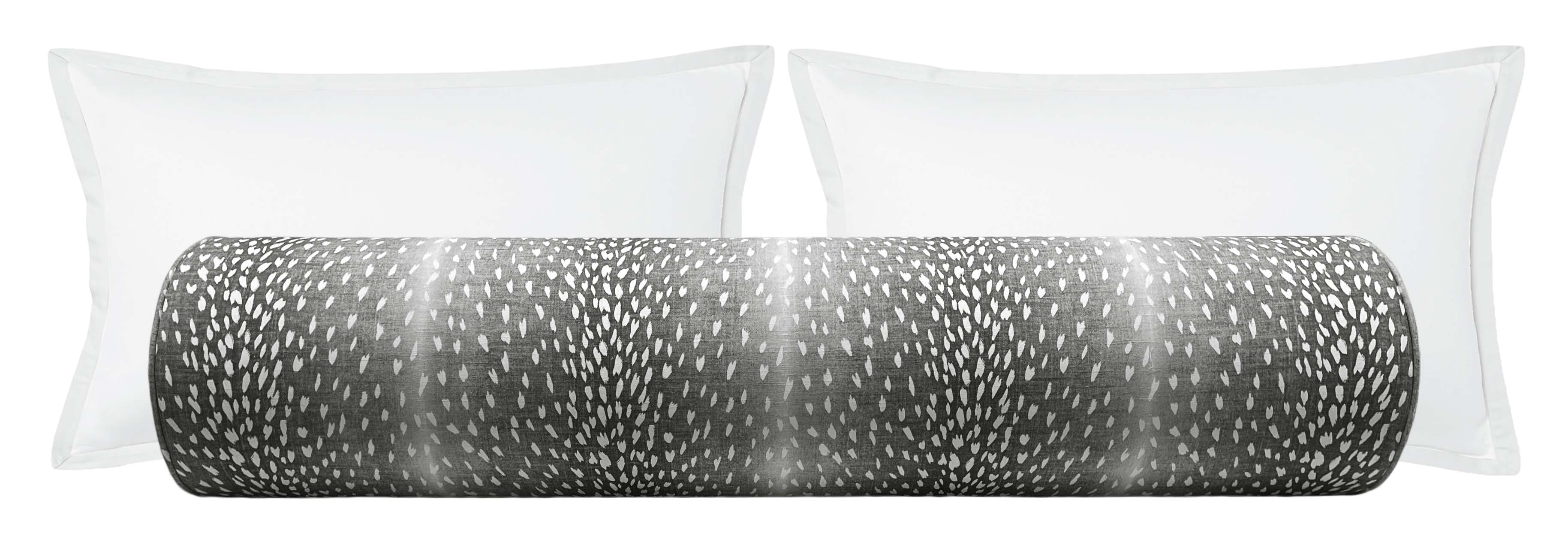 THE BOLSTER :: ANTELOPE LINEN PRINT // CHARCOAL - BY THE YARD - Image 0