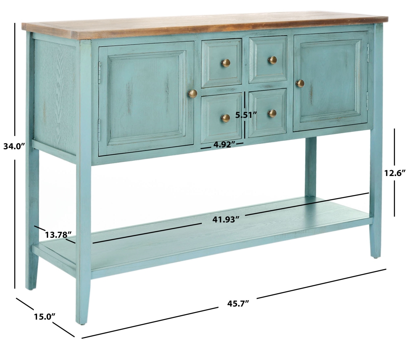 Charlotte Sideboard - Blue / Oak - Safavieh - Image 4