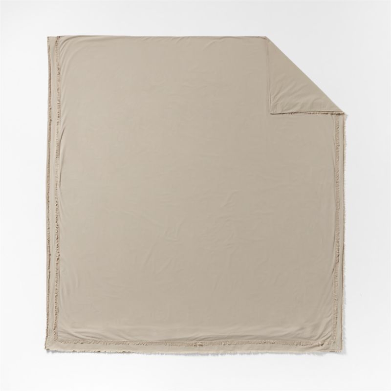 Favorite Washed Organic Cotton Sand Beige Eyelash King Duvet Cover - Image 3