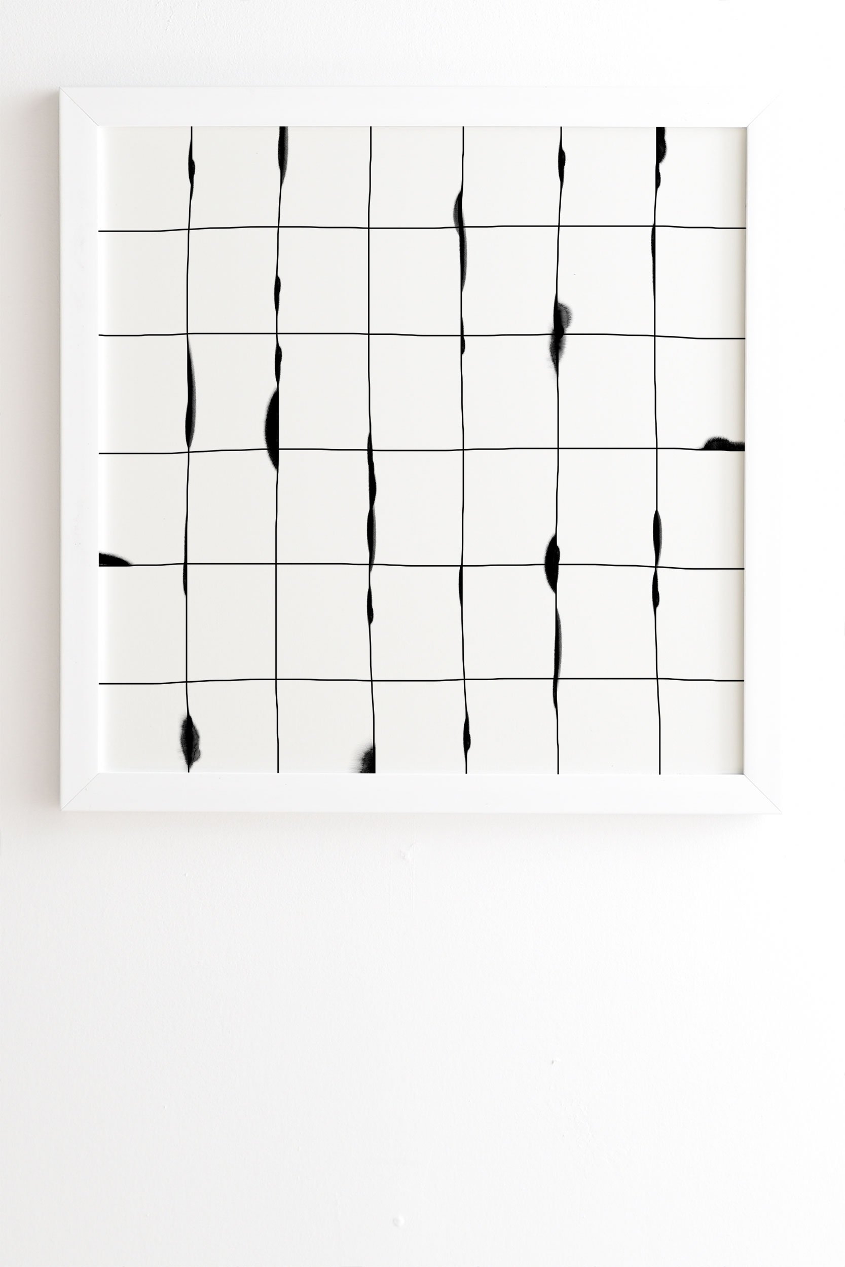 Iveta Abolina Between the Lines White White Framed Wall Art - 30" x 30" - Image 0