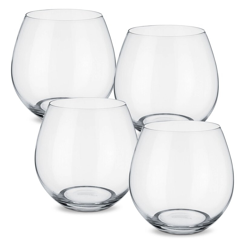 Villeroy & Boch Entrée Set/4 4"" Crystal Stemless Wine Glasses - Image 0