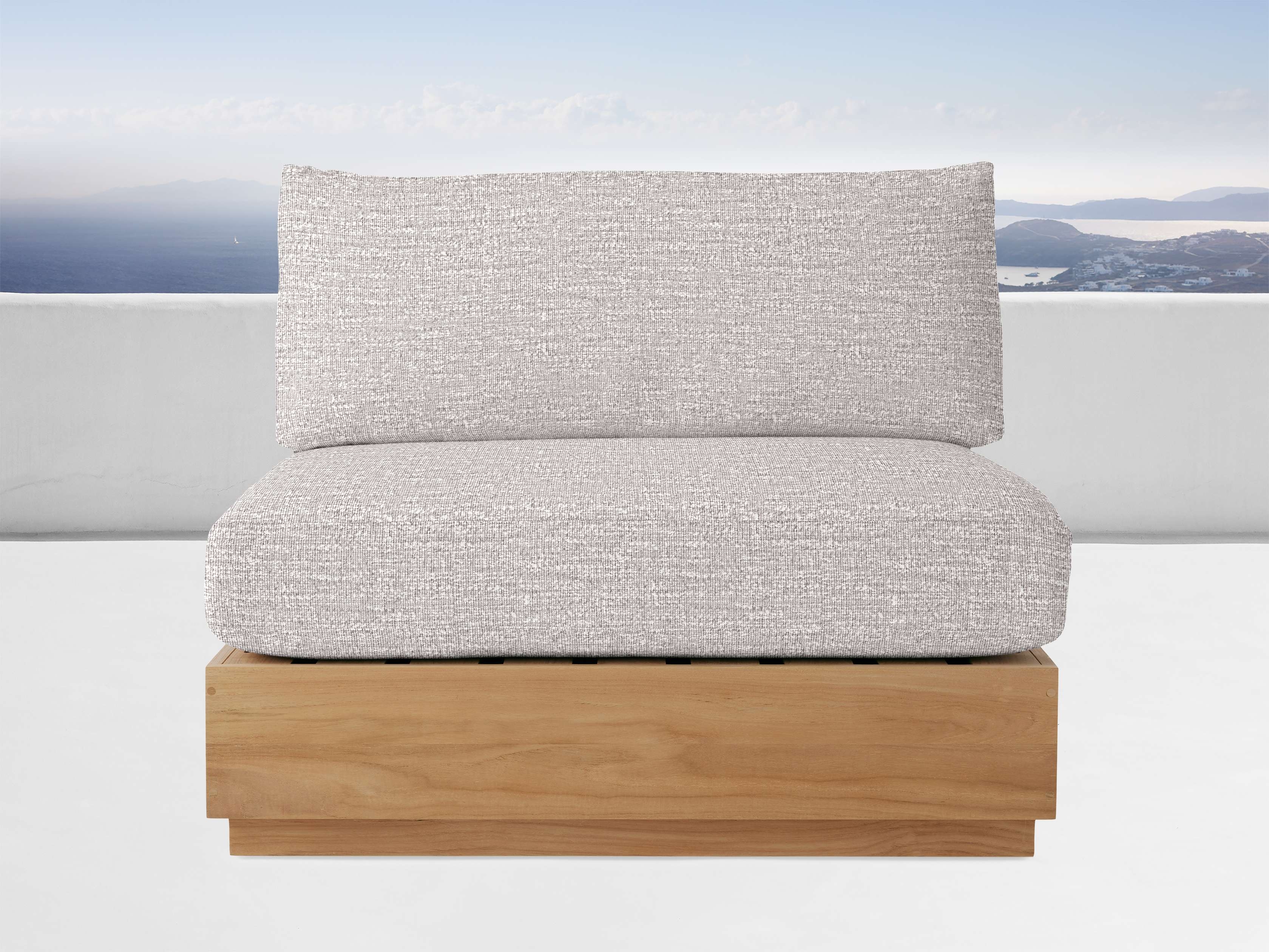 Bal Harbour Outdoor Armless Chair Teak in Natural - Image 0