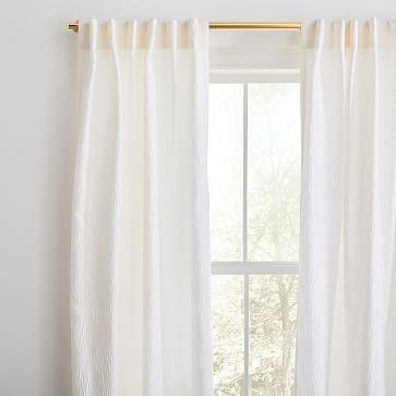 Linear Lattice Jacquard Curtain, Alabaster, 48"x84" - Image 3