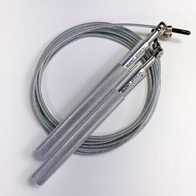 Glowy Sports Adjustable Height Steel Jump Rope In Silver - Image 0