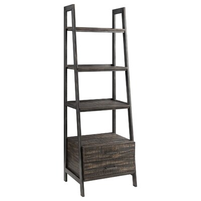 Bookcase With 2 Drawers And 4 Tier Storage, Brown And Black - Image 0