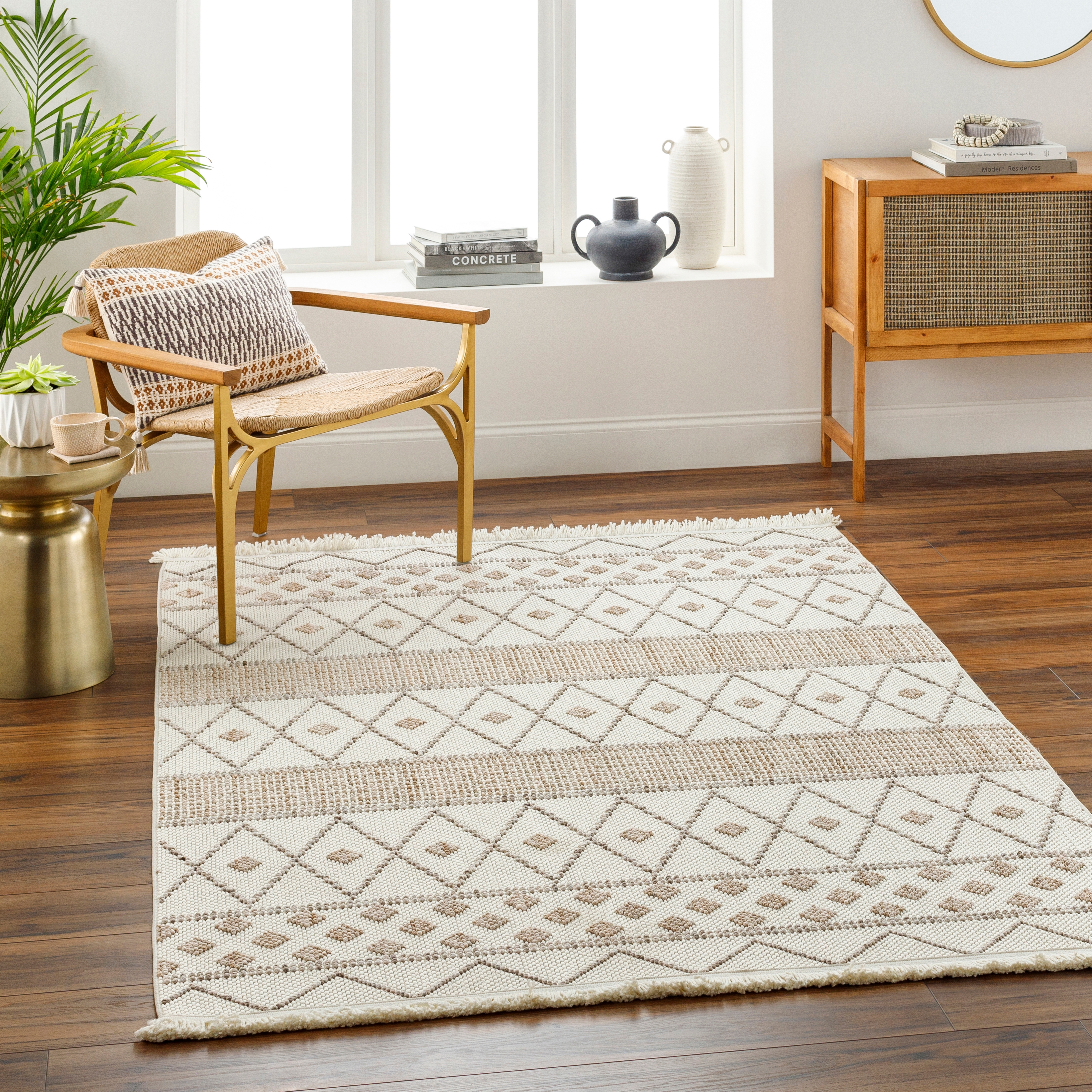 New Delhi Beige Indoor 8'11" x 12' Machine Woven Rug - Image 1