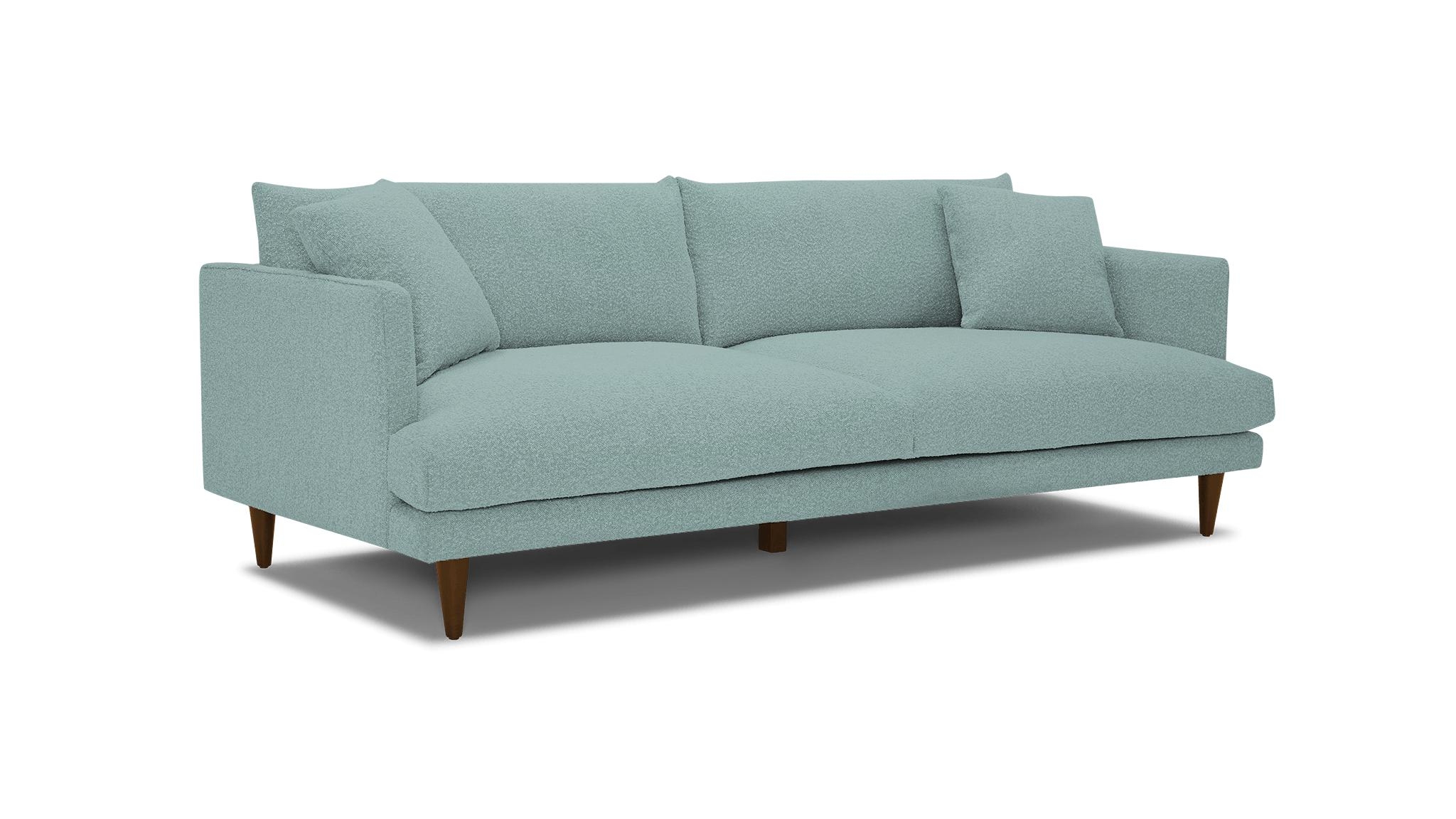 Blue Lewis Mid Century Modern Grand Sofa - Sunbrella Premier Sea - Mocha - Image 1