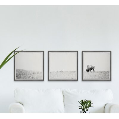 Distant Grazing II' by Marmont Hill - 3 Piece Picture Frame Print Set on Paper - Image 0