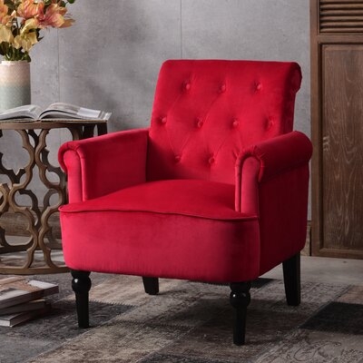 Accent Armchairs Roll Arm Living Room Cushion With Wooden Legs - Image 0