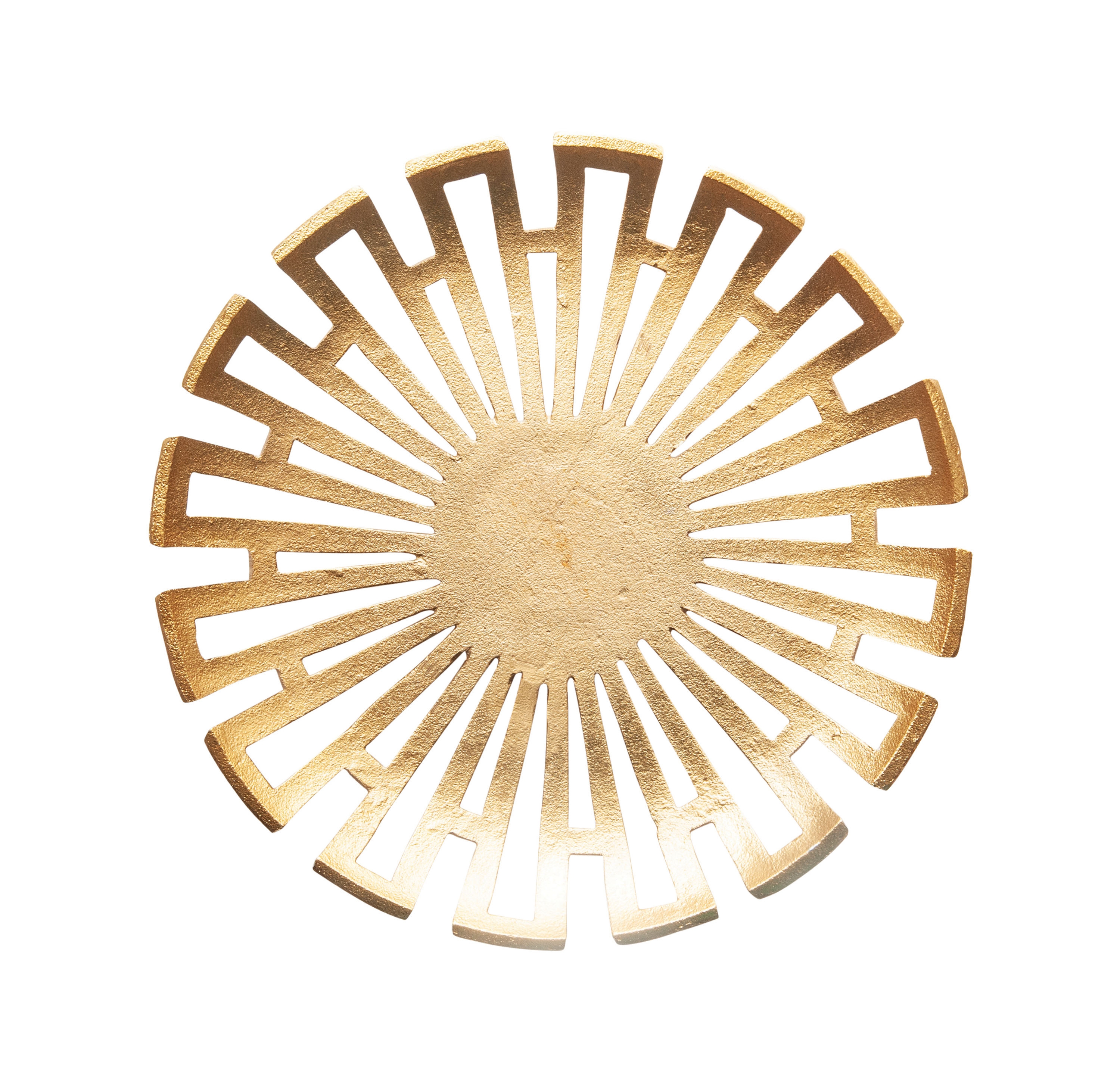 Round Gold Decorative Aluminum Platter - Image 0