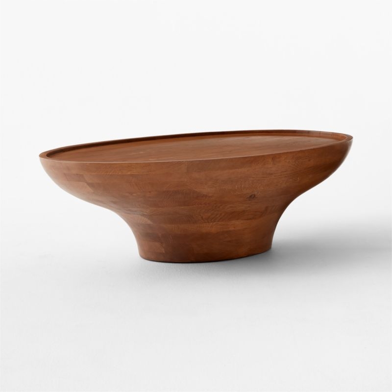 Emira 52" Oval Light Brown Oak Wood Coffee Table - Image 2