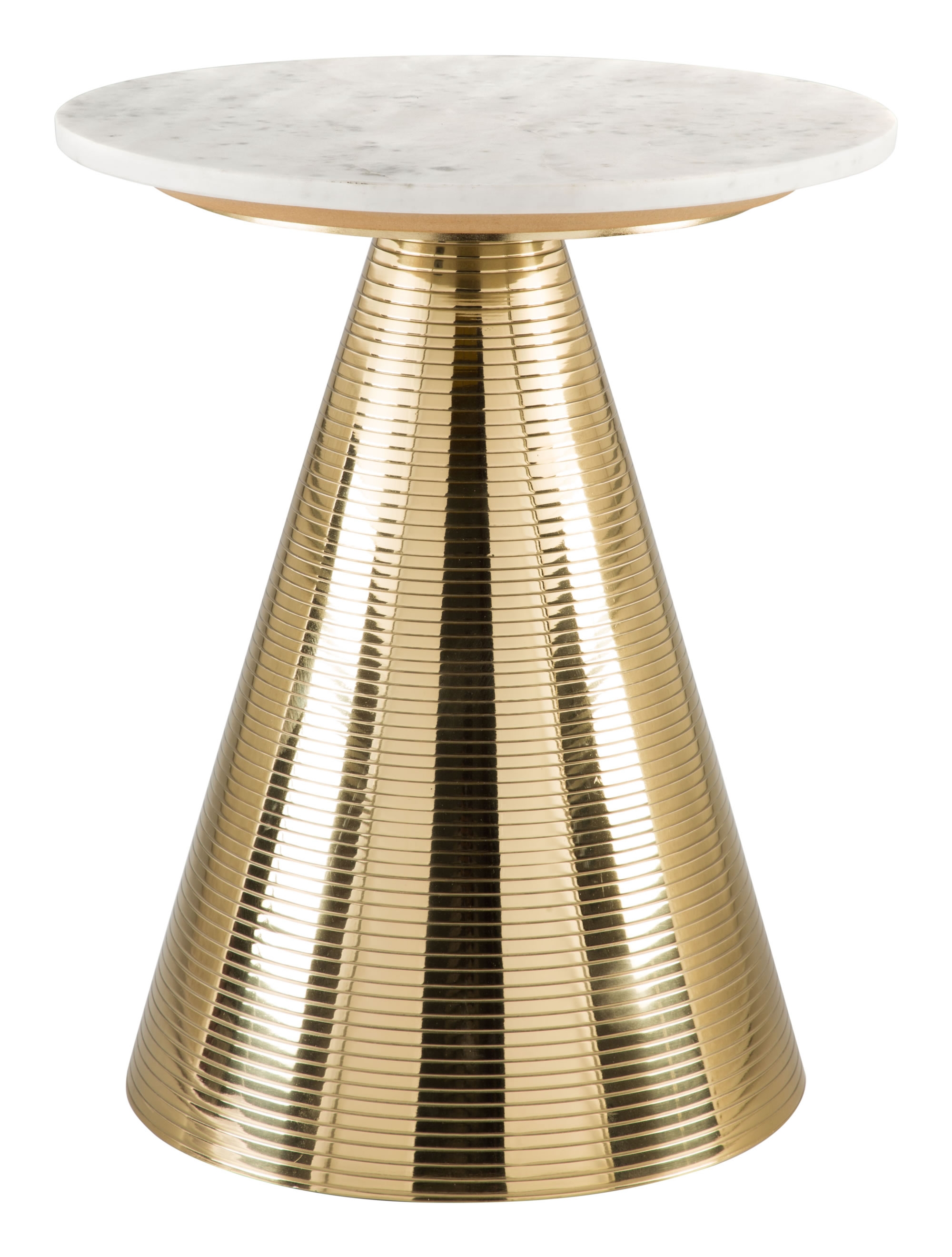 Pure Side Table, White & Gold - Image 0