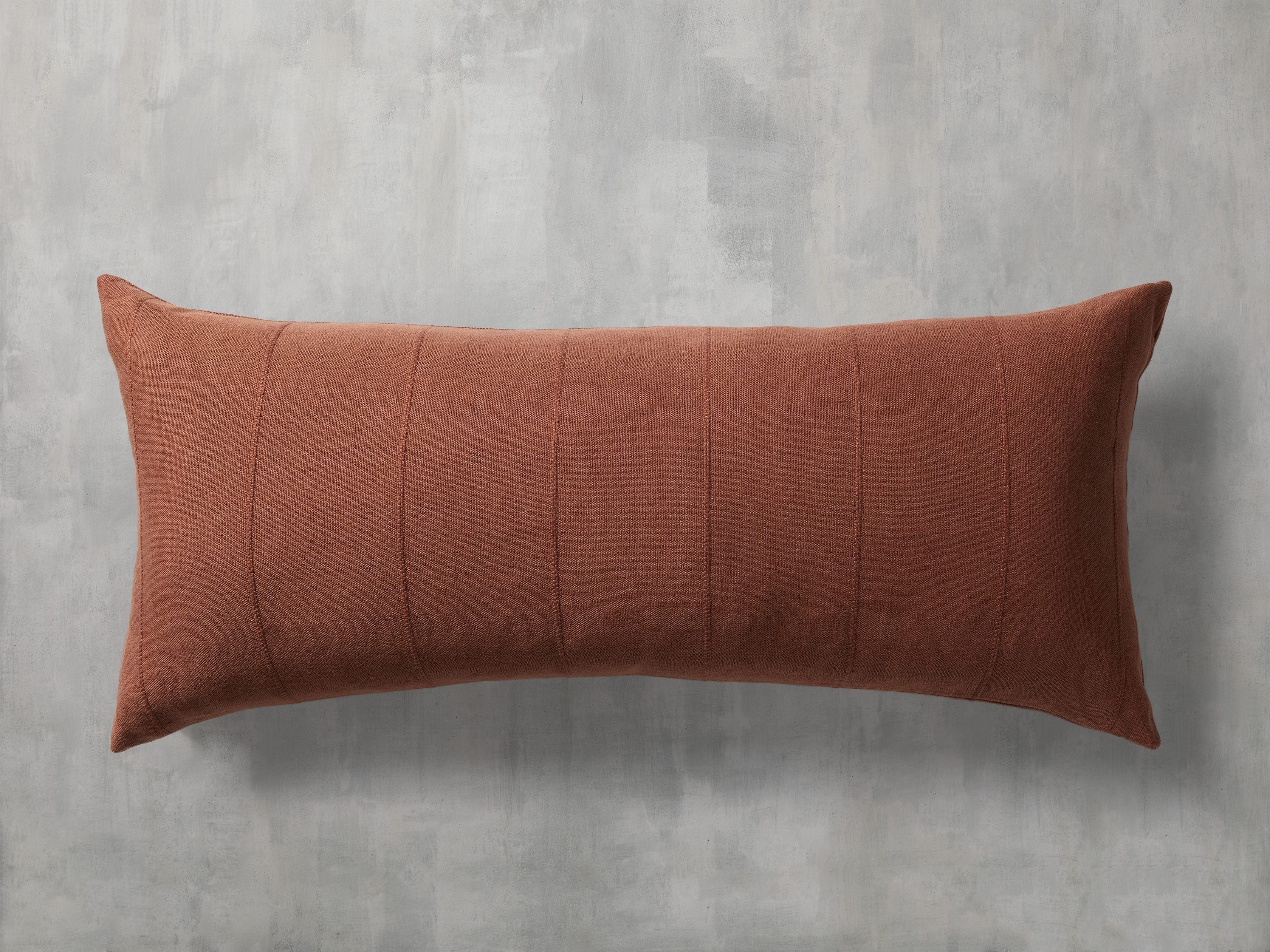 Linen 31" X 14" Lumbar Pillow Cover in Red  Cinnamon  - Image 0