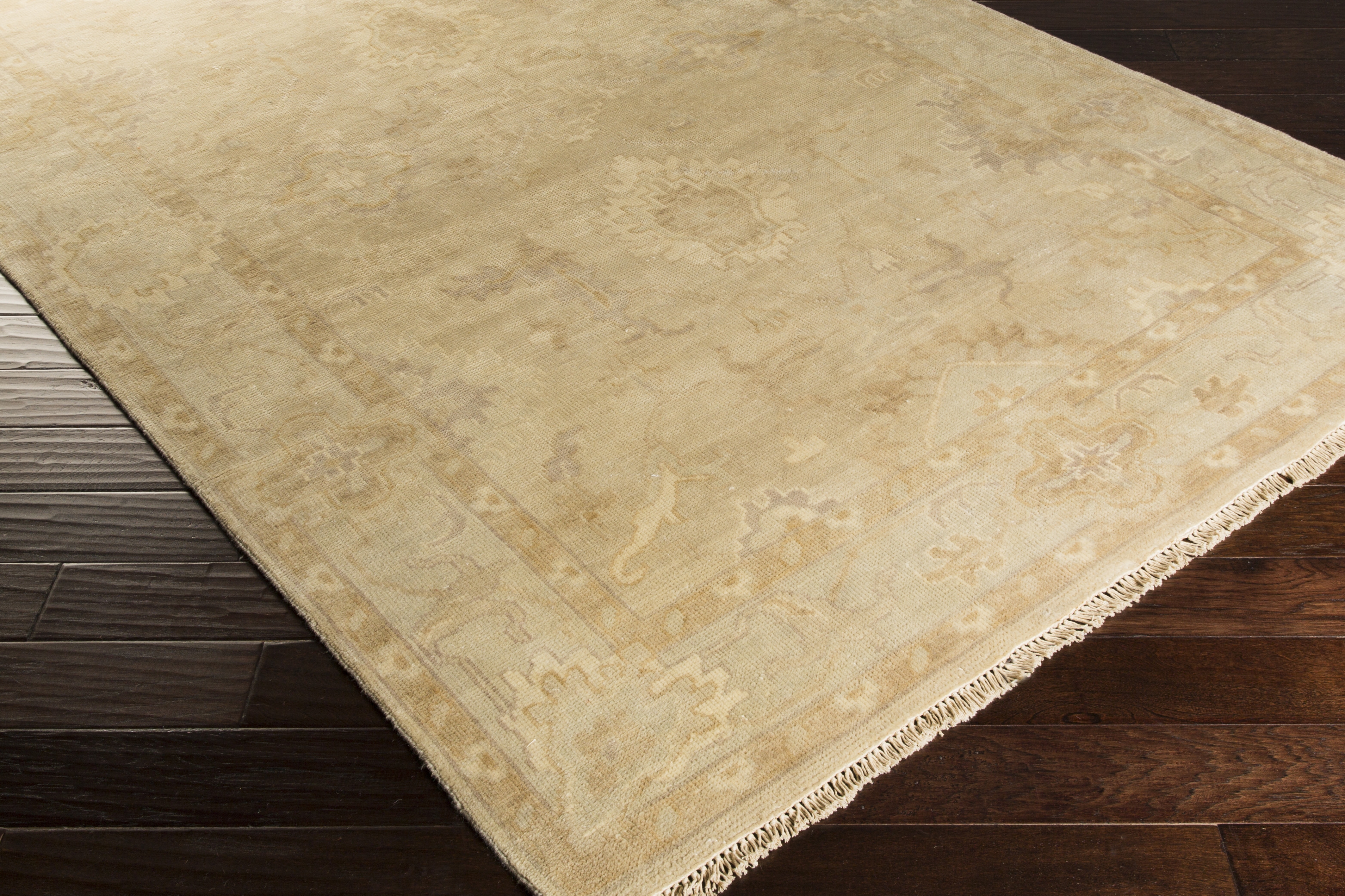 Hillcrest Beige Indoor 5'6" x 8'6" Handmade Rug - Image 2