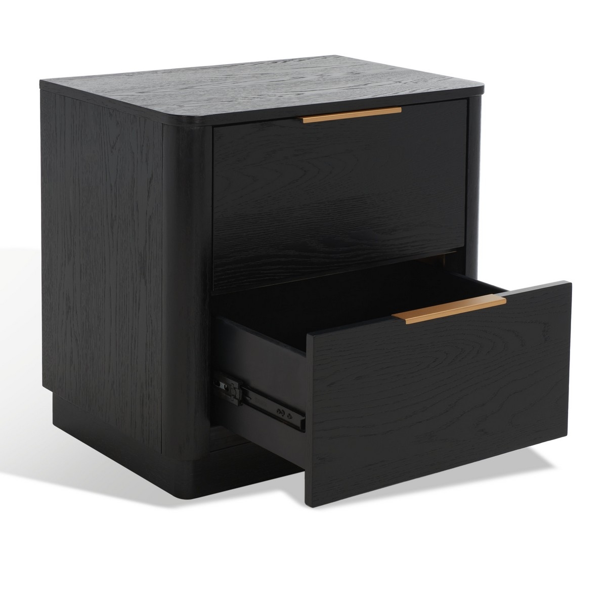 Gabrietta 2 Drawer Wood Nightstand - Black - Image 7